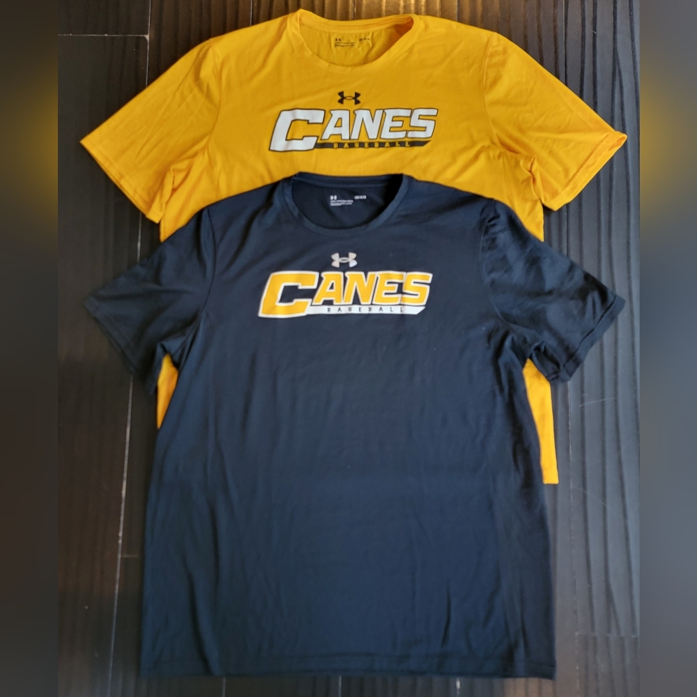 Under Armour Black and Gold Canes T-Shirts